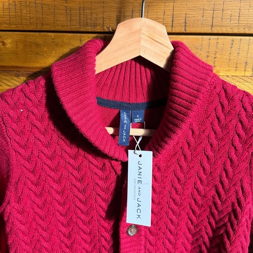NWT Janie and Jack Boys Cable Knit Shawl Cardigan